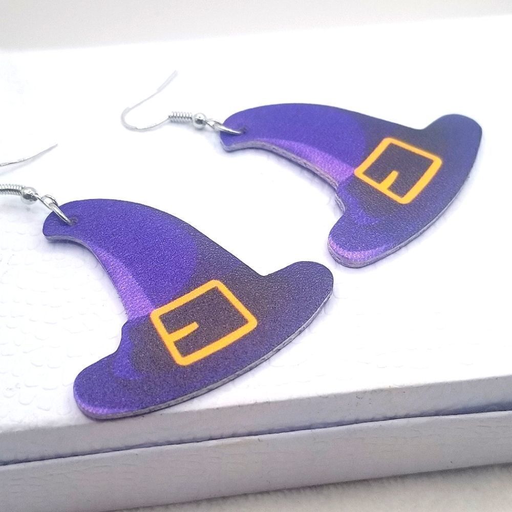 3/20❤Flax leather Teardrop Dangle vegan friendly earrings.